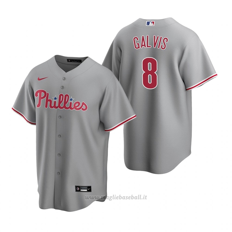 Maglia Baseball Uomo Philadelphia Phillies Freddy Galvis Replica Road Grigio